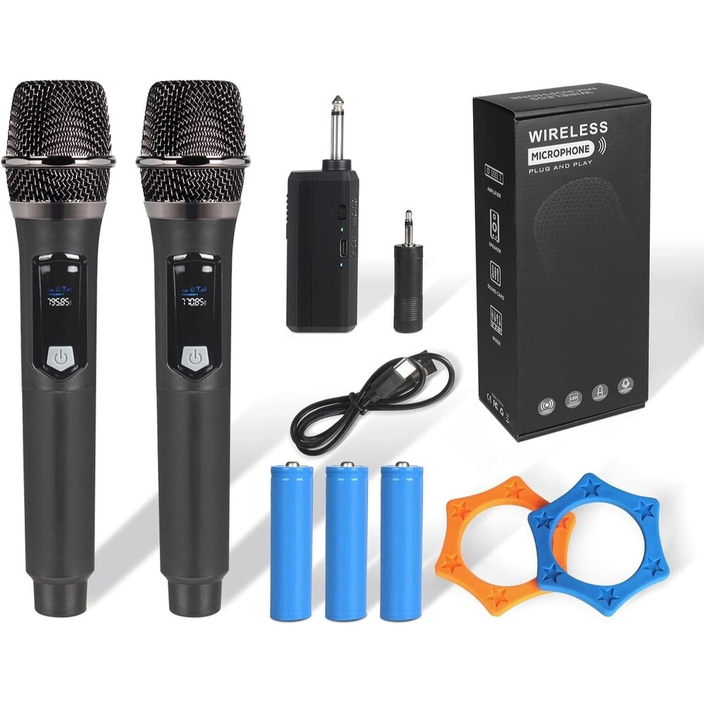 J.I.Y 2.4GHz Wireless Microphone System Dual Handheld Karaoke